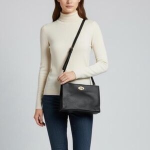 Crown & Ivy Avery Black with White Polka Dots Shoulder Crossbody Handbag Purse